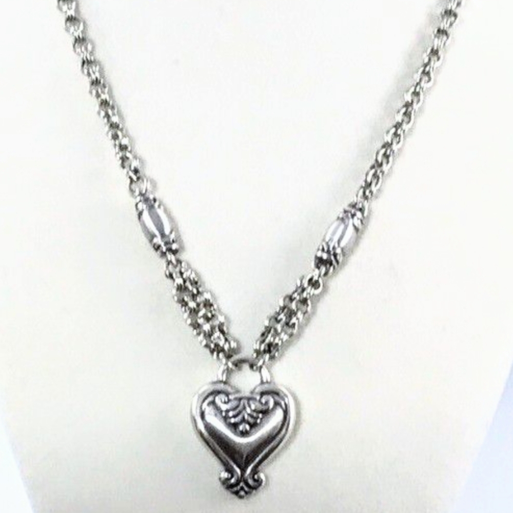 Elegant Silver Heart Pendant Necklace